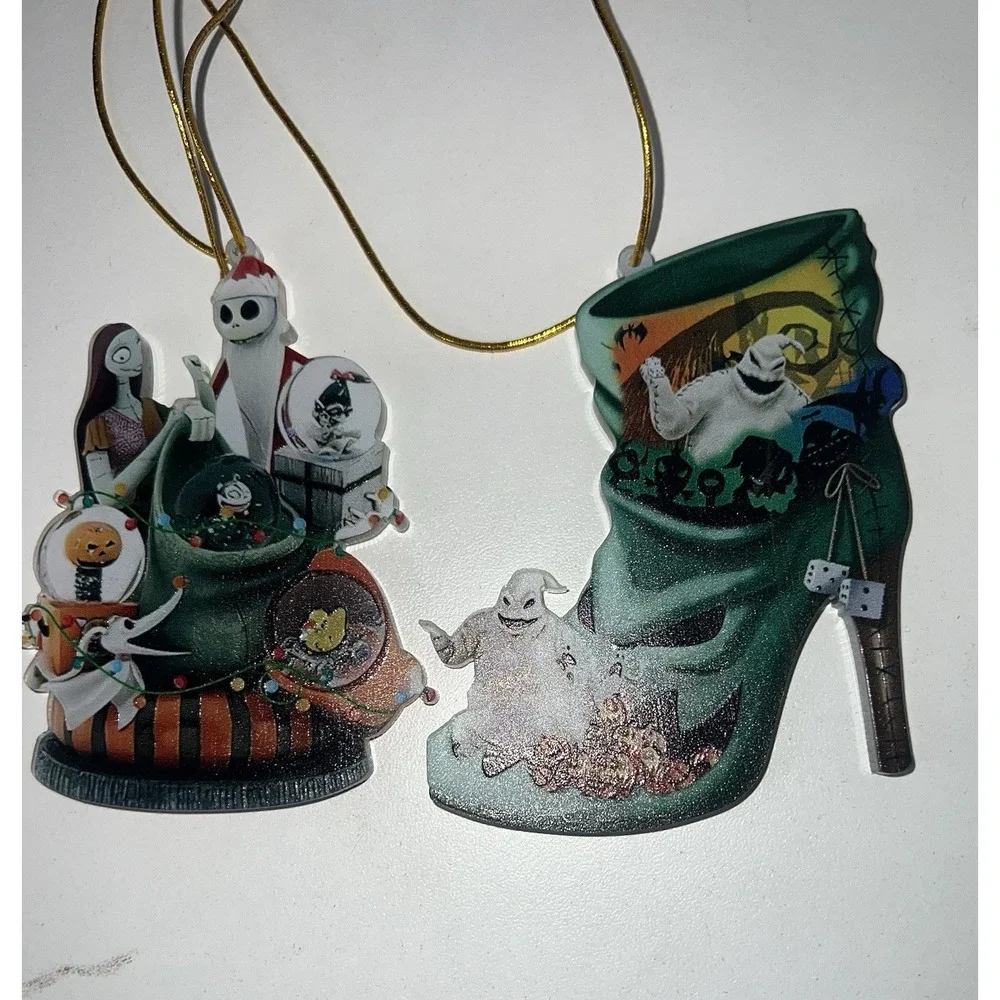 Set of 6 4 Double Sided Nightmare Before Christmas Ornaments‎ Brand New